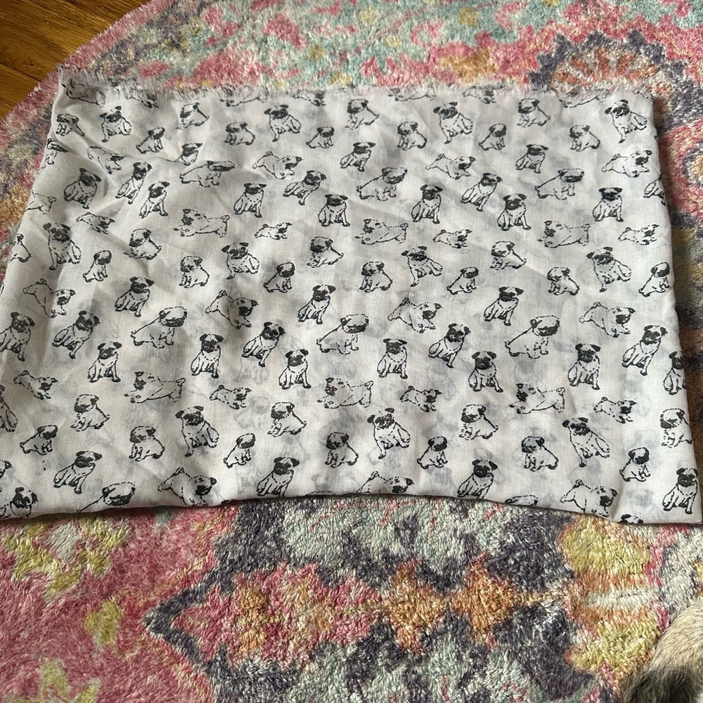 PUG Print Lightweight Scarf - Black & White!!!